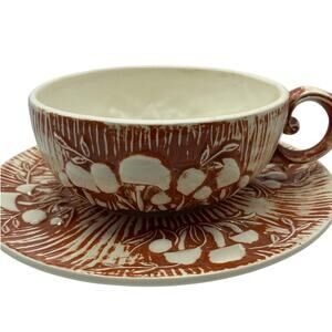 Vintage Arnels mushroom Large Soup‎ bowl and Serving Plate Rare color 1970s